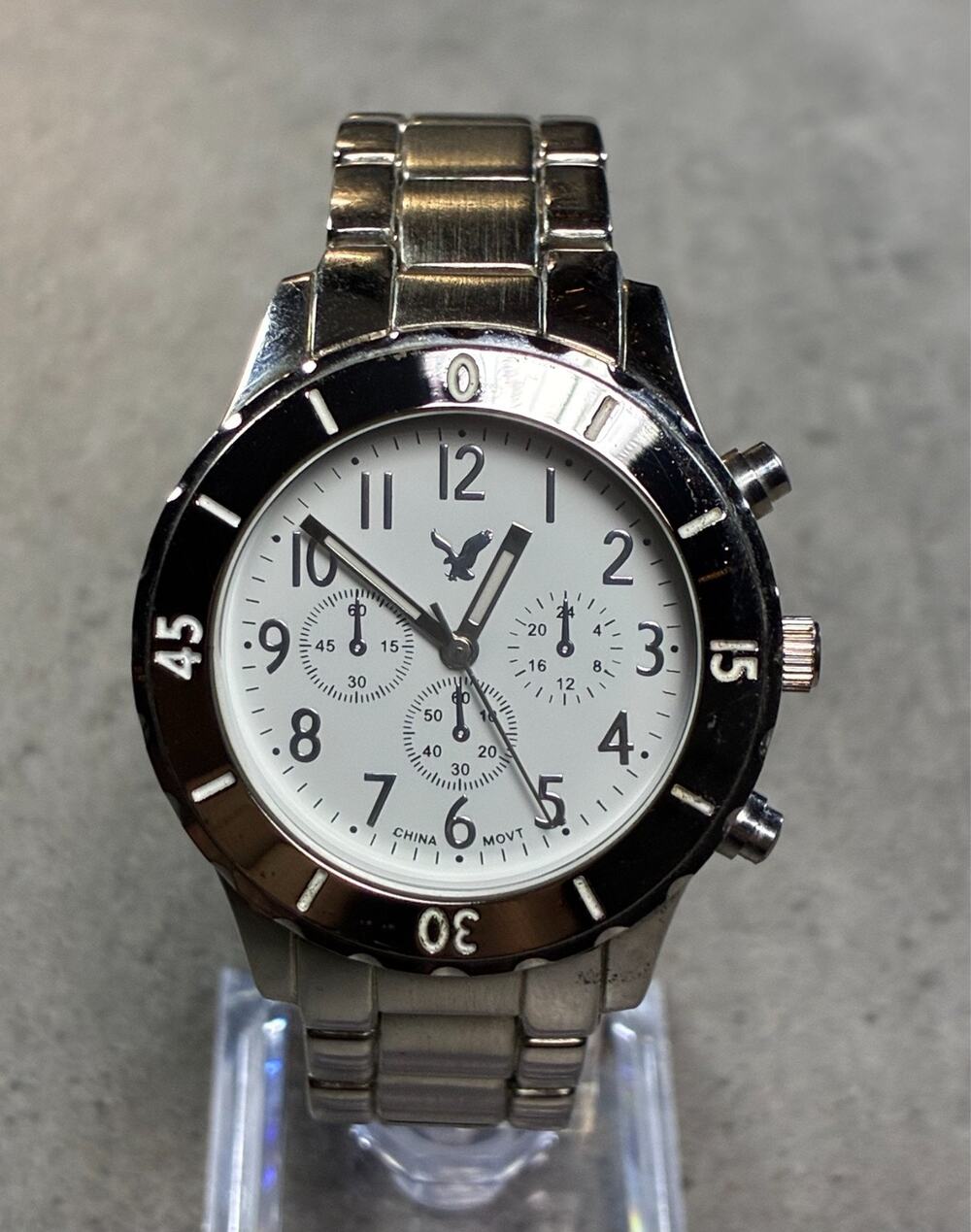 American Eagle Men's Chronograph Style Watch 37mm White Dial Steel Working